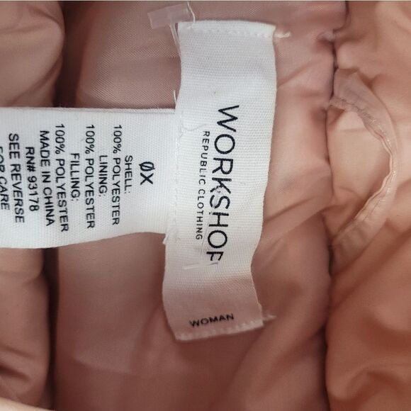WORKSHOP vest‎ pink quilted zip up with pockets 0X - Picture 7 of 7
